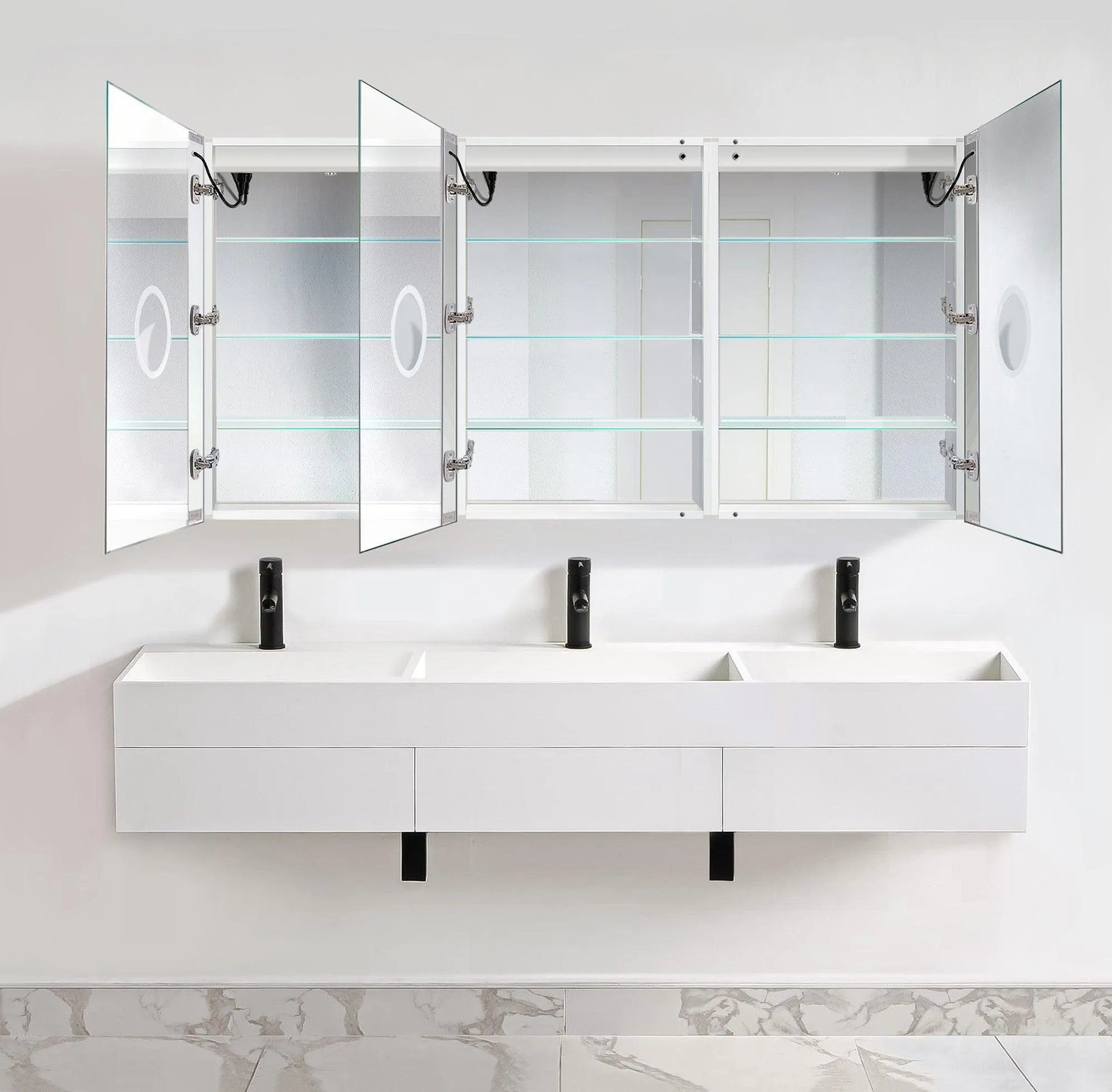 Krugg Svange 72″ X 36″ LED Medicine Cabinet w/Dimmer & Defogger