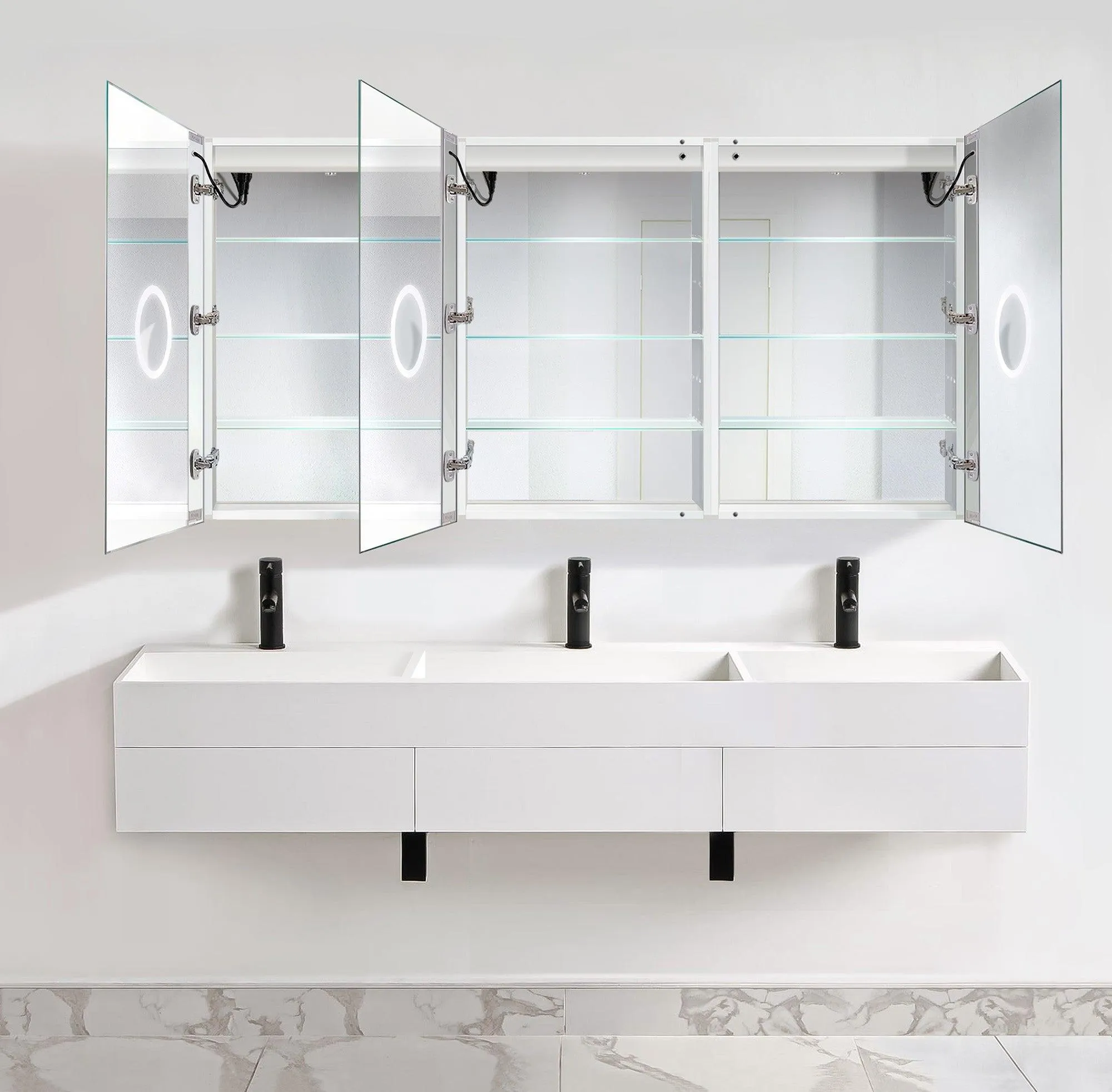 Krugg Svange 72″ X 36″ LED Medicine Cabinet w/Dimmer & Defogger