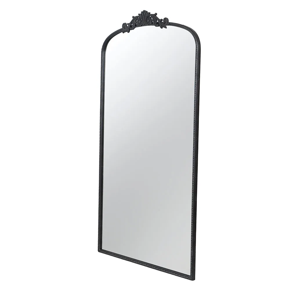 Large Full Length Mirror, Arched Mirror Hanging or Leaning Against Wall, Large Black Mirror for Living Room