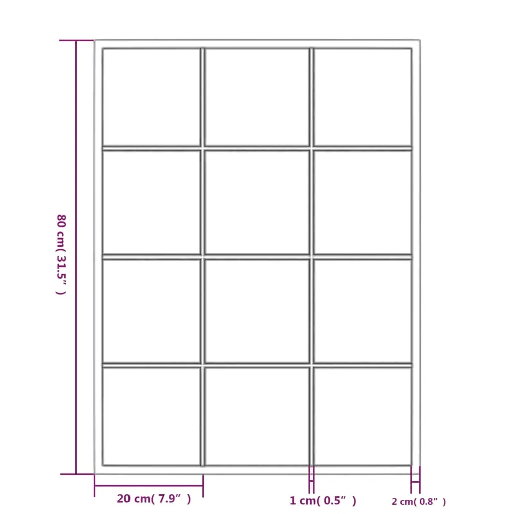 Le Caen | Metal Black Grid Wall Mirror 31.5"x23.6"
