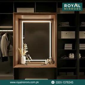 LED Bathroom Rectangle Mirror Front and Backlit Lighted Vanity Mirror Home Decor with Dimmable Touch Button & Anti-Fog Function Makeup Mirror with Light, Wall Mounted Smart Shaving Mirror with multi light option