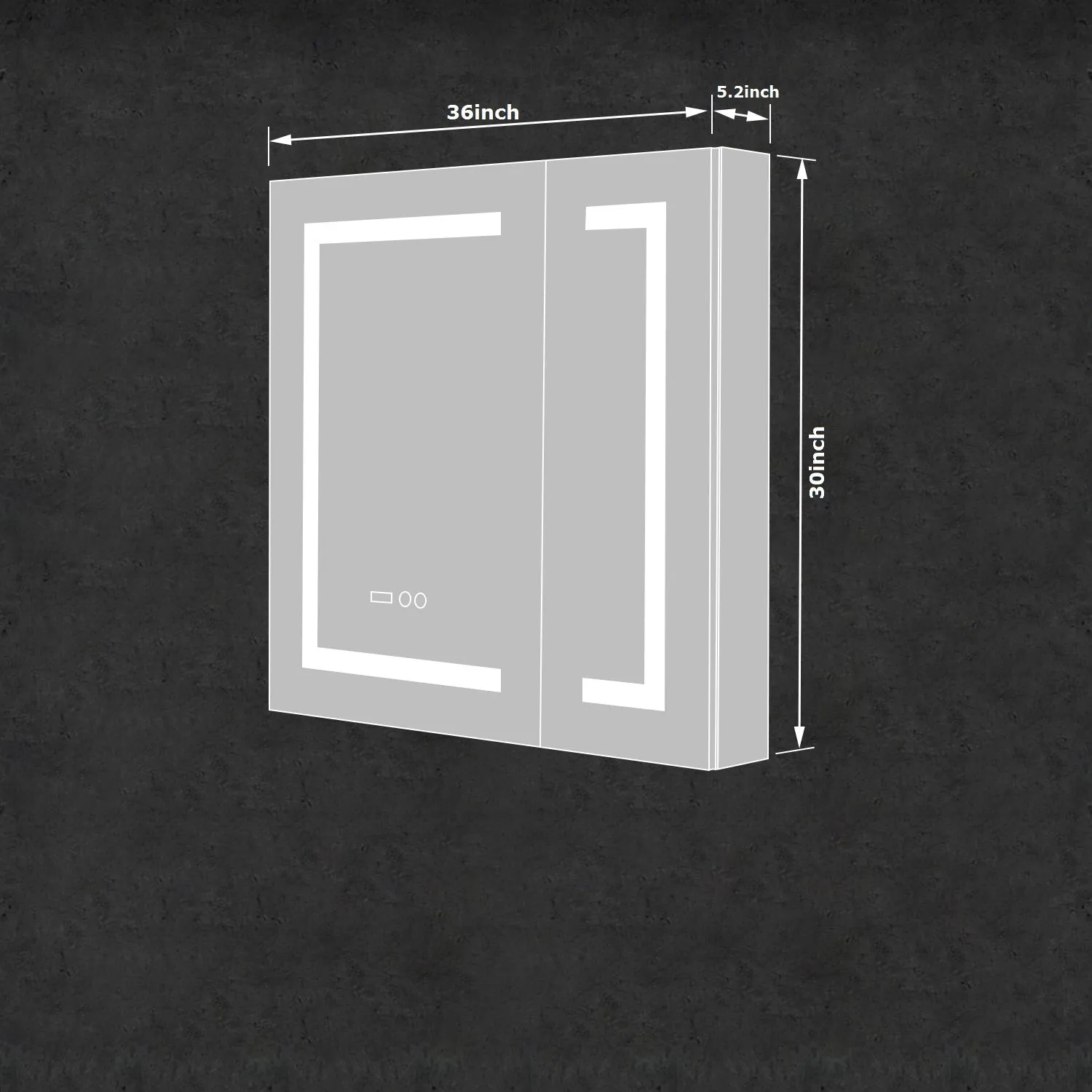 LED illuminated Lighted Bathroom Makeup Mirror Medicine Cabinet Anti-Fog Double Door with 3X Zoom, Power Outlet, Touch