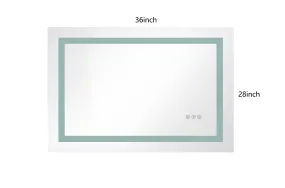 LED Lighted Bathroom Wall Mounted Mirror with High Lumen Anti-Fog Separately Control Dimmer Function