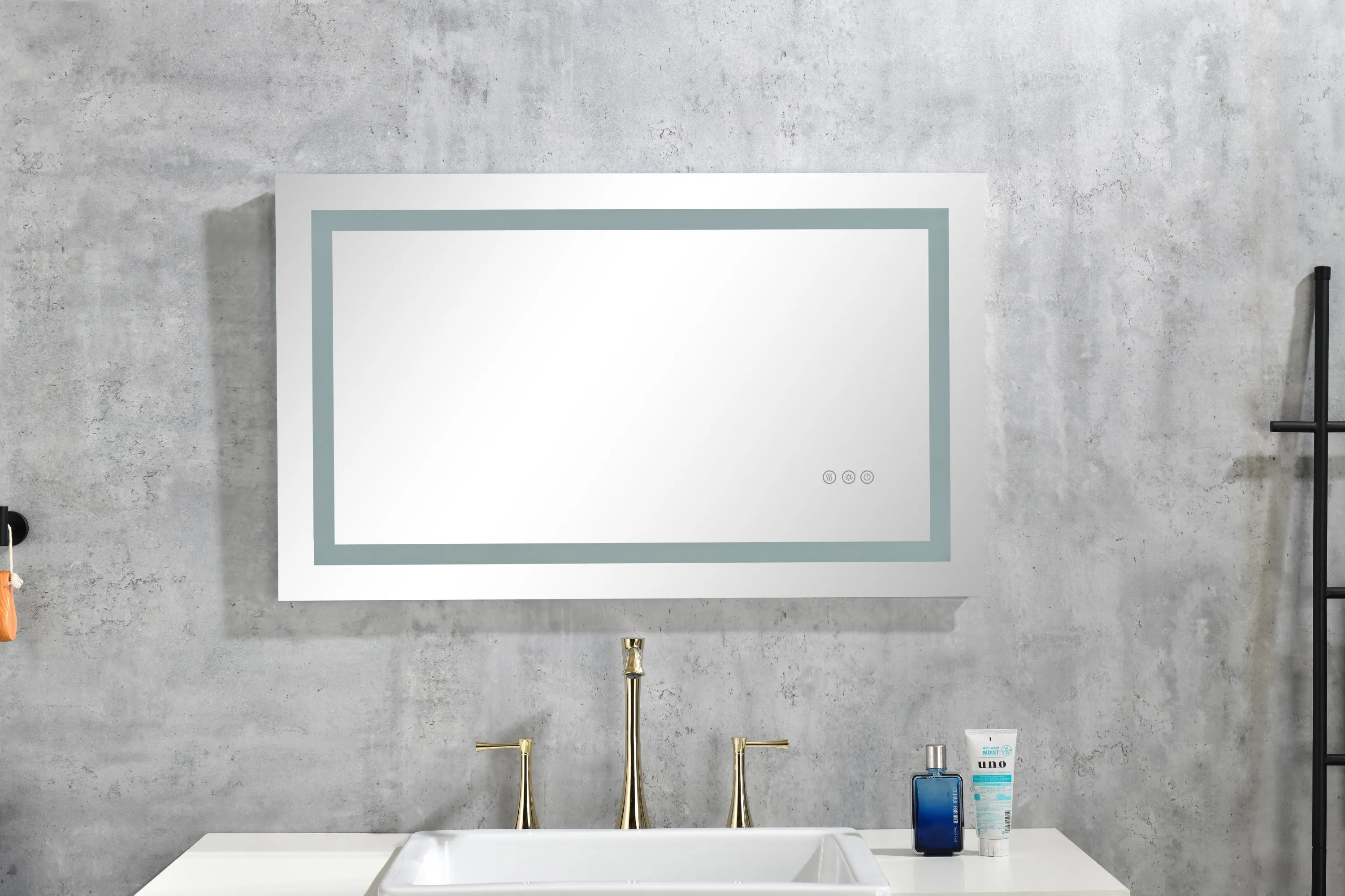 LED Lighted Bathroom Wall Mounted Mirror with High Lumen Anti-Fog Separately Control Dimmer Function