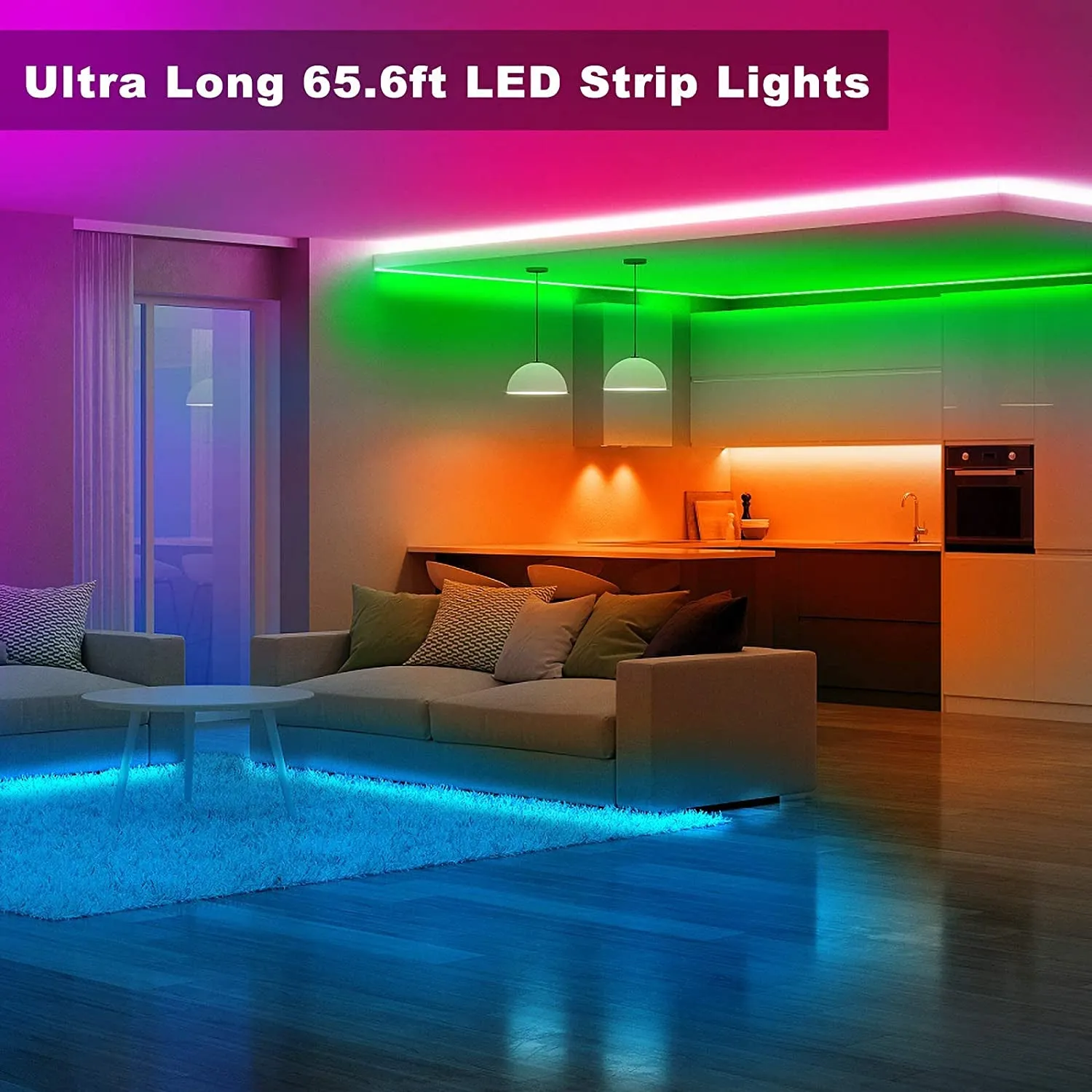 LED Strip Lights 65.6 FT with 44 Keys Remote