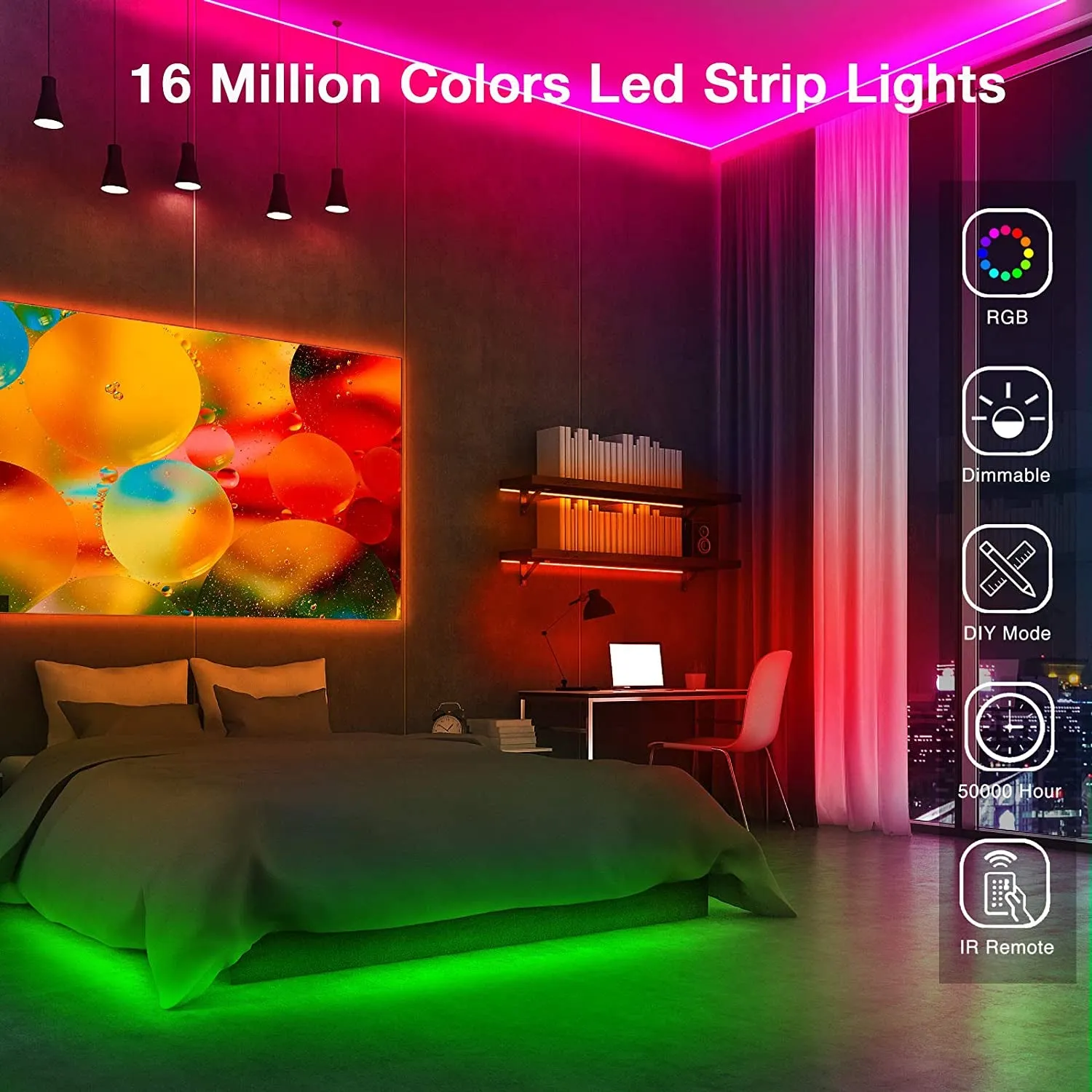 LED Strip Lights 65.6 FT with 44 Keys Remote
