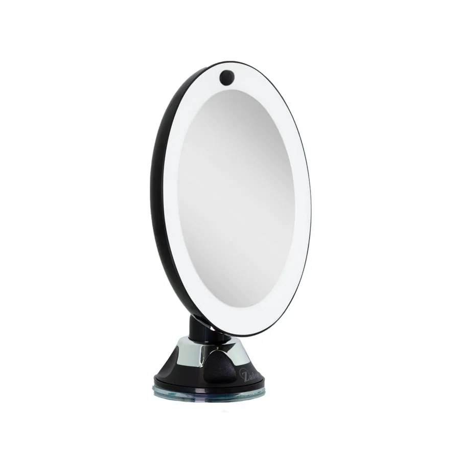 Lighted Wall Mounted Makeup Mirror with Magnification & Suction Cup