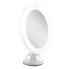 Lighted Wall Mounted Makeup Mirror with Magnification & Suction Cup
