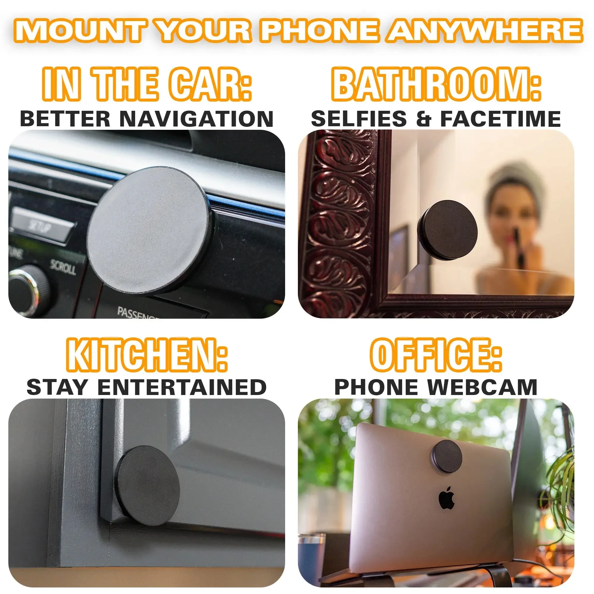 MagMount Flat for MagSafe - Flat Phone Mount for Car, Wall, and Mirror