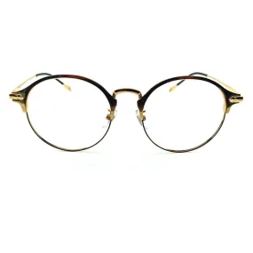 Metal Gold Round Full Rim Frame For Unisex