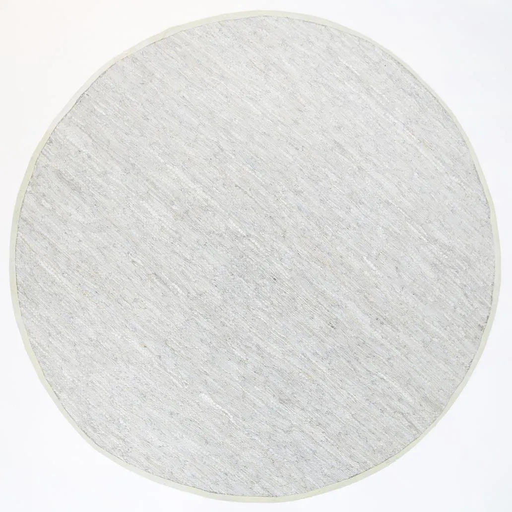 Metro White Modern Leather Rug 80x400cm