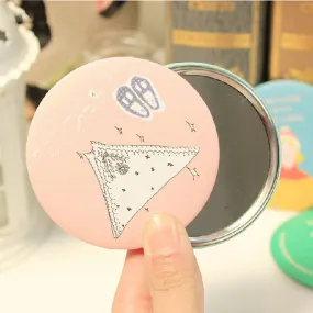 Mini Cosmetic Mirror Makeup Mirror Cartoon Pattern Portable