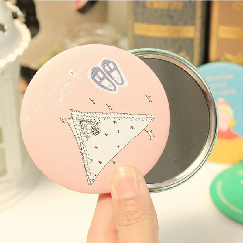 Mini Cosmetic Mirror Makeup Mirror Cartoon Pattern Portable