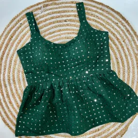 MIRROR WORK CROP TOP BLOUSE