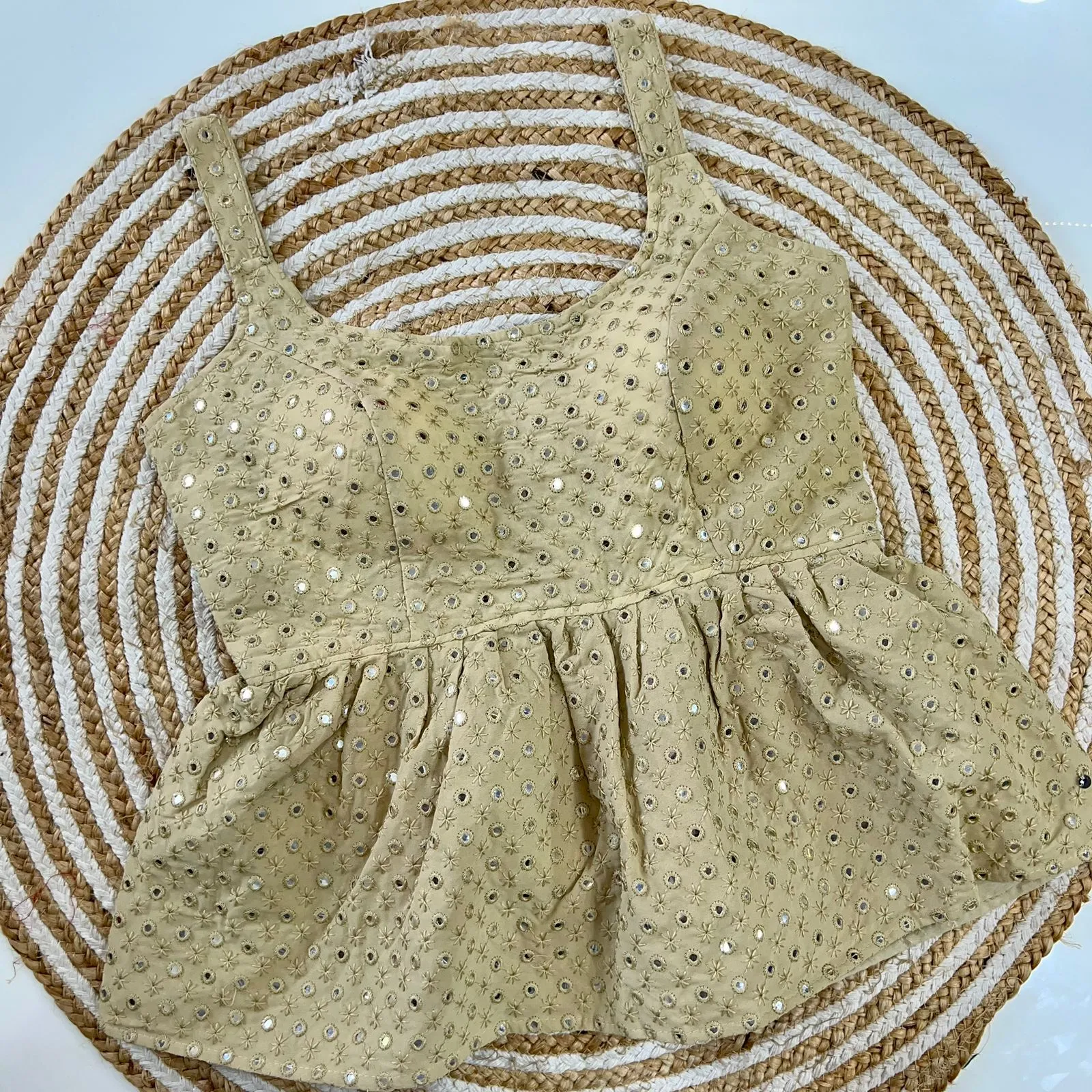MIRROR WORK CROP TOP BLOUSE