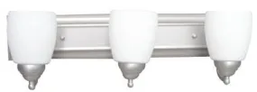 Monument Vanity Fixture Brushed Nickel 24 X 6-3/4 X 6-1/2 Inch  Uses (3) 100-Watt Incandescent Medium Base Lamps