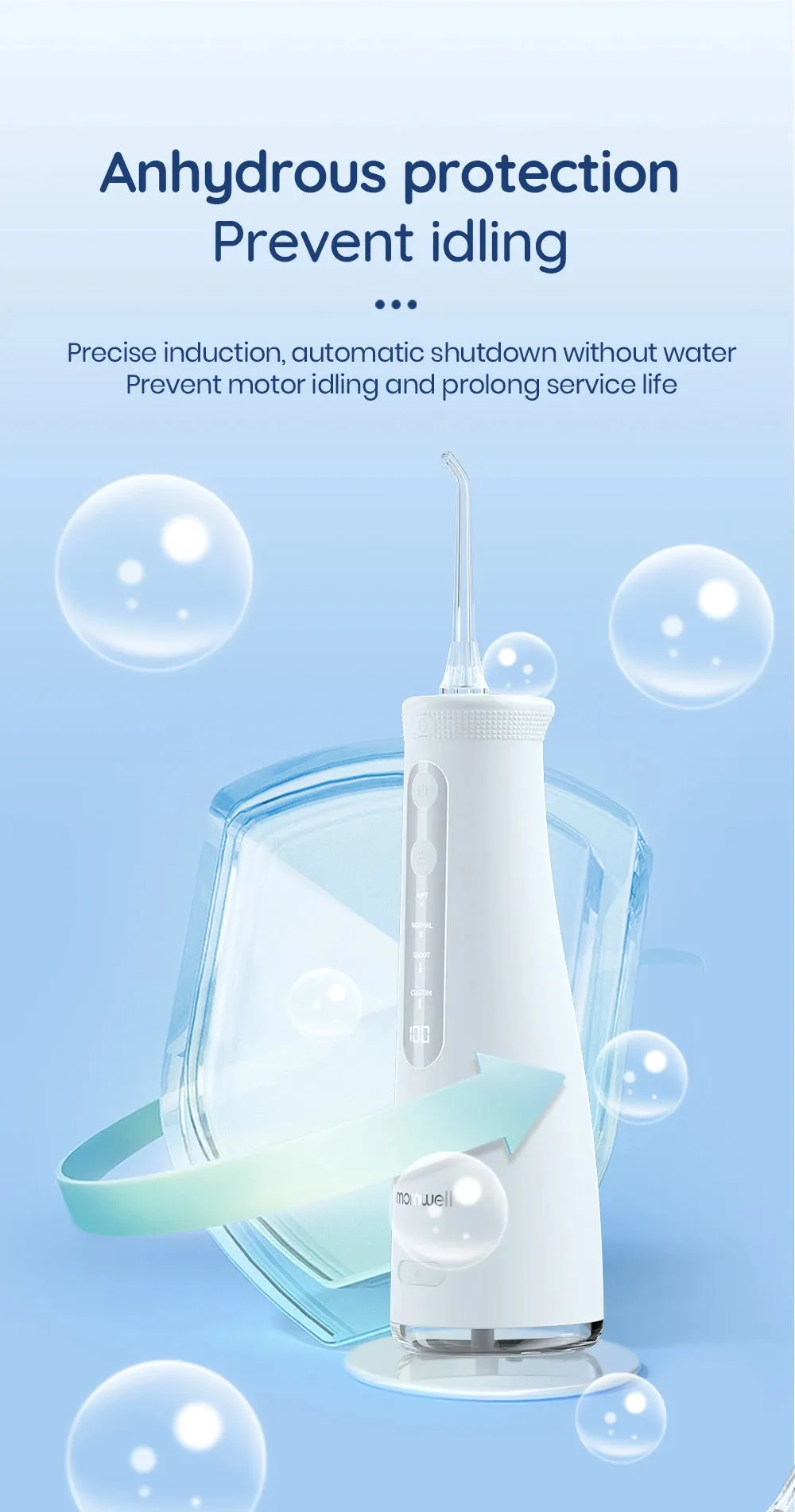 Mornwell F32 Oral Irrigator Dental Teeth Whitening Home Appliance Sonic Water Flosser 260ML Tank Teeth Cleaner Dental Water Jet