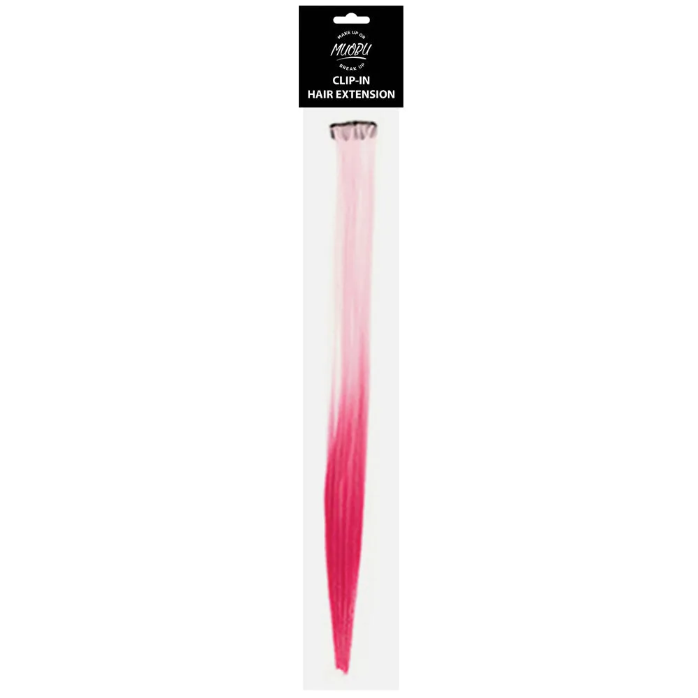 MUOBU Ombre Clip-In Hair Extension Strip - Ombre Light Pink/Dark Pink