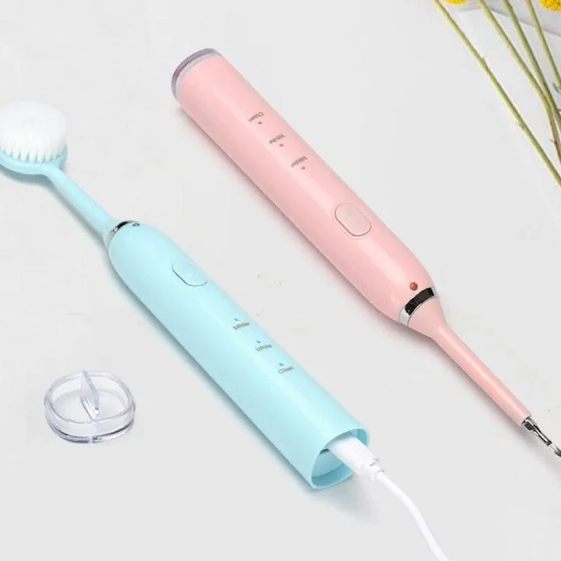 Newest 6in1 Electric Toothbrush Tooth Cleaner USB Rechargeable 3 Modes