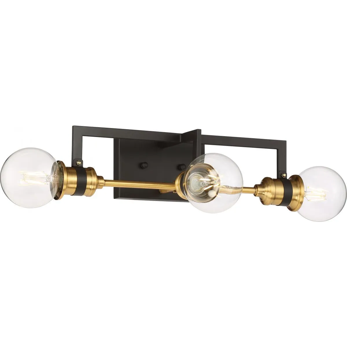 Nuvo Lighting 60-6973 Intention 3 Light Vanity in Warm Brass and Black