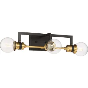 Nuvo Lighting 60-6973 Intention 3 Light Vanity in Warm Brass and Black