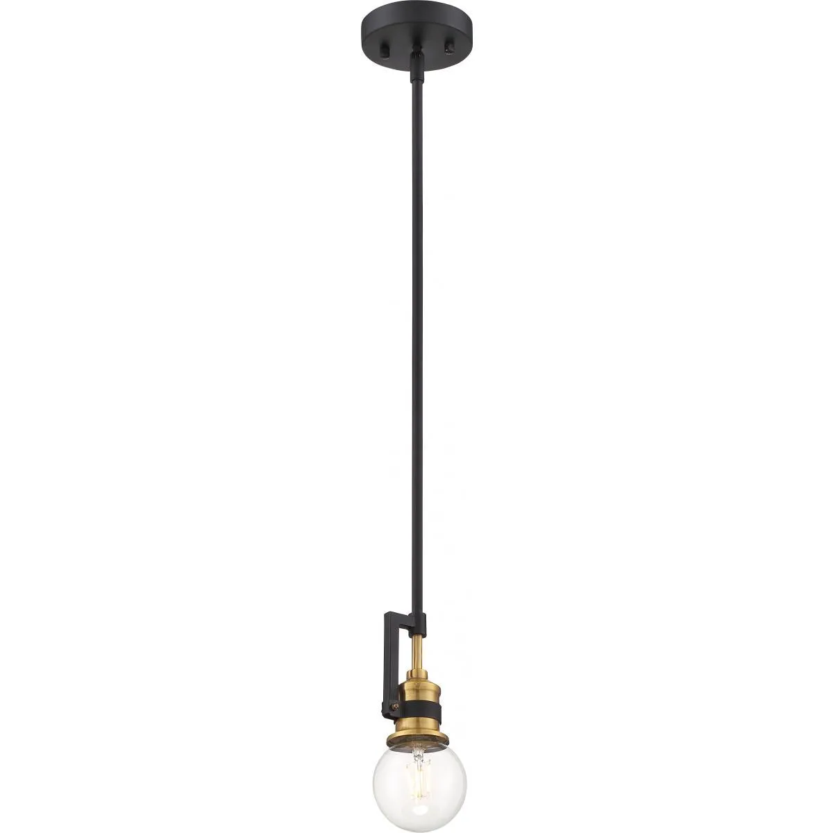 Nuvo Lighting 60-6975 Intention 1 Light Mini Pendant in Warm Brass and Gold