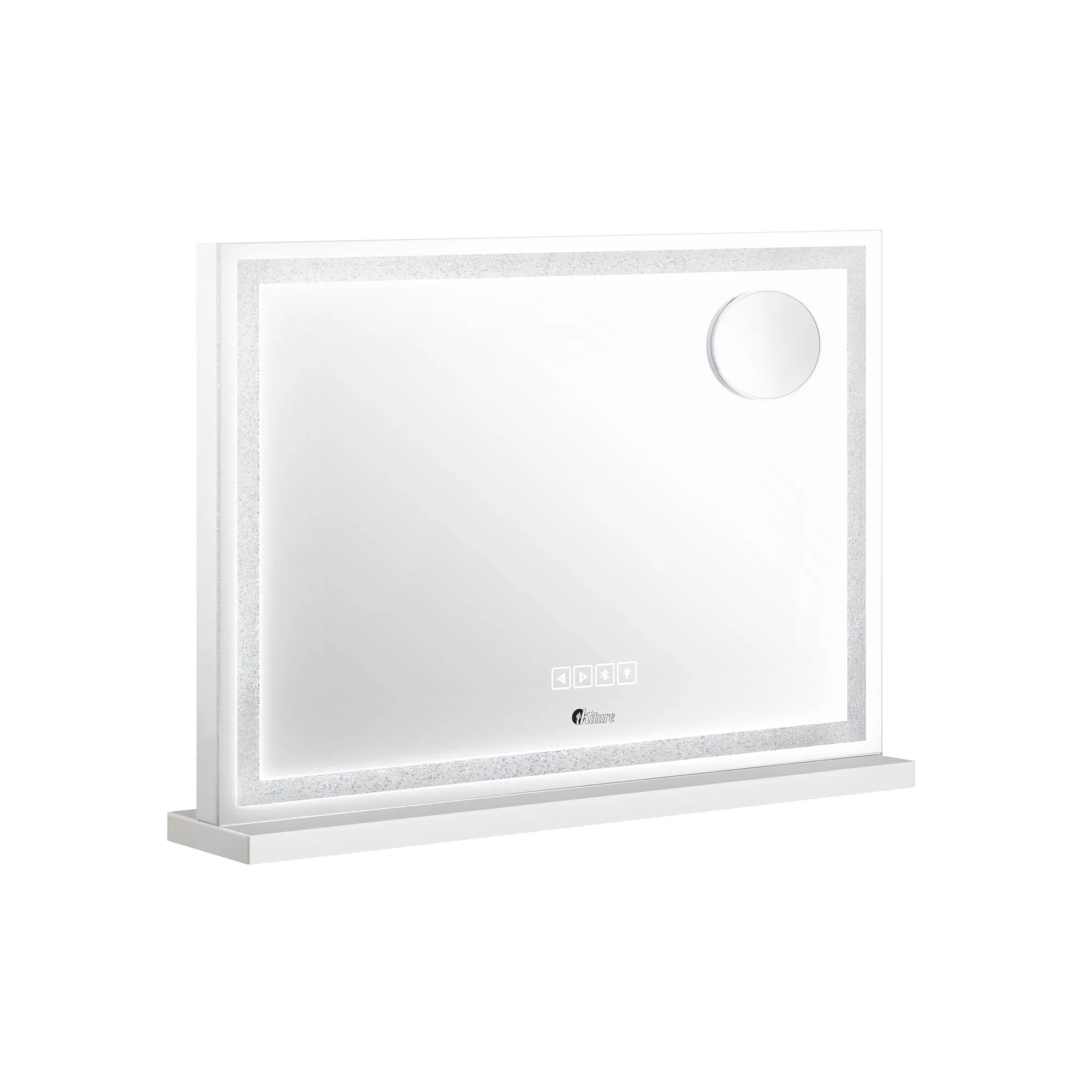 Oikiture Bluetooth Hollywood LED Makeup Mirror 58x49cm Crystal Vanity Mirrors
