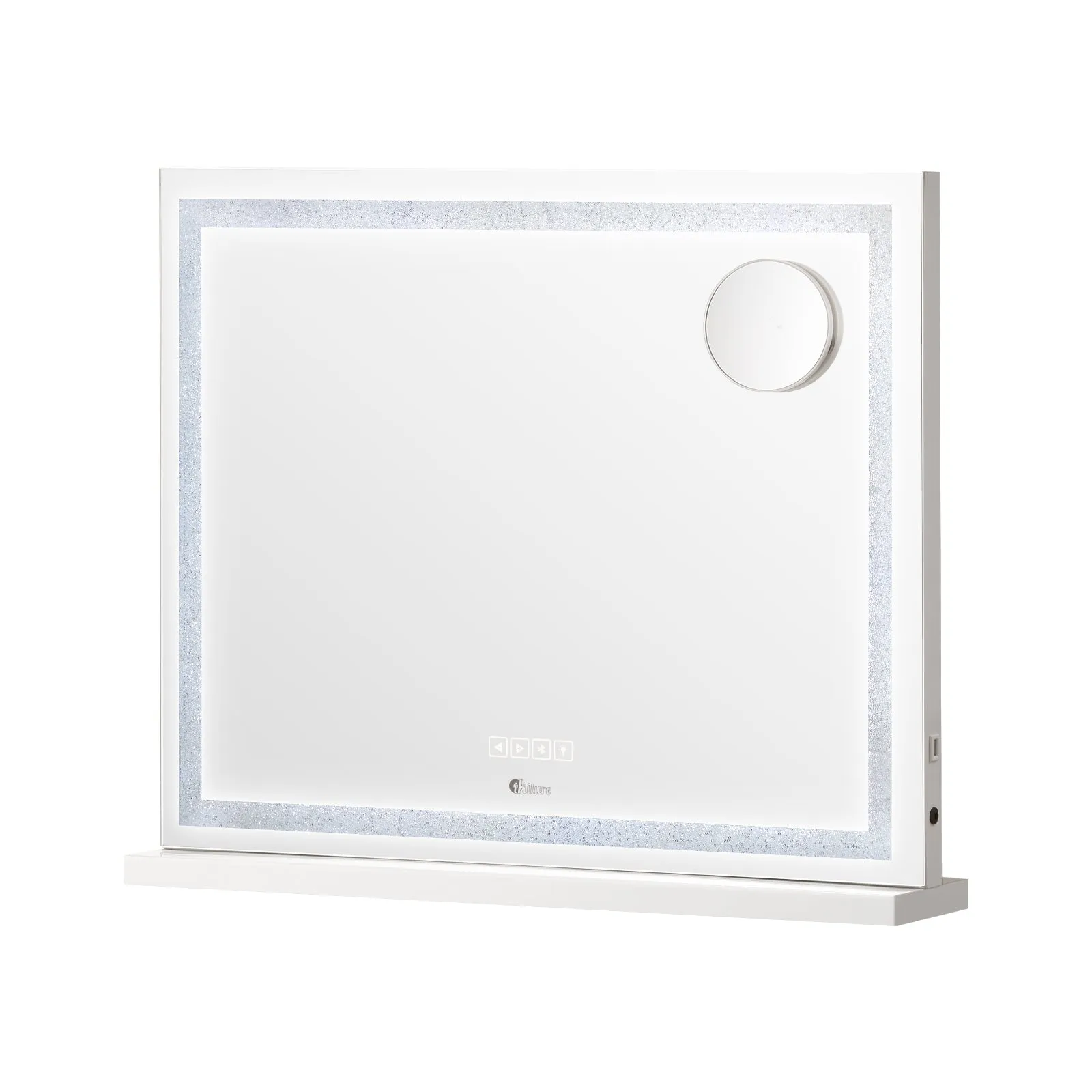 Oikiture Bluetooth Hollywood LED Makeup Mirror 58x49cm Crystal Vanity Mirrors