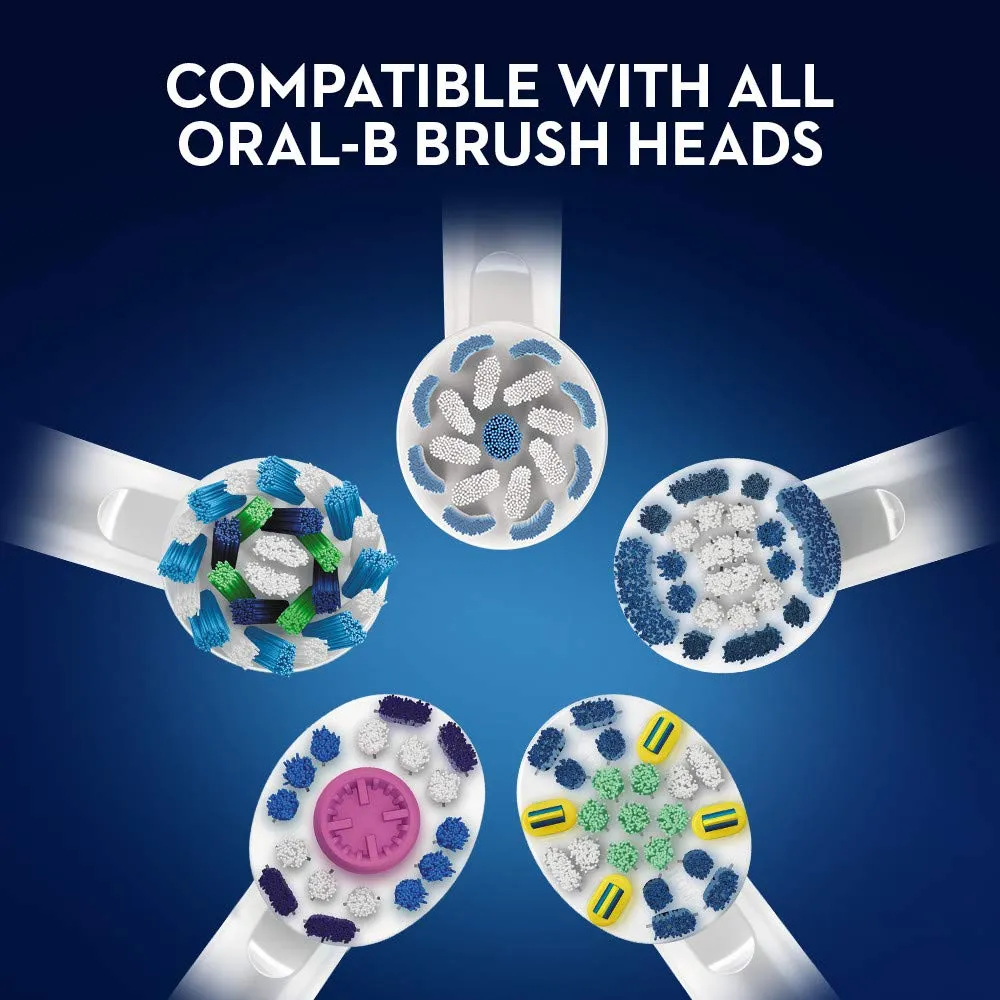 Oral-B Smart 4 4000N CrossAction Electric Toothbrush Rechargeable Powered By Braun, 1 App Connected Handle, 3 Modes with Whitening and Sensitive, Pressure Sensor, 2 Toothbrush Heads, 2 Pin UK Plug