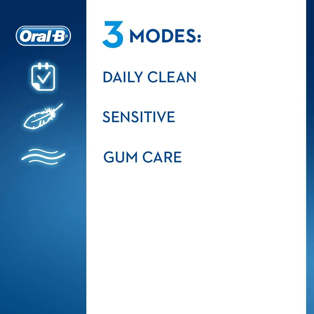 Oral-B Smart 4 4000N CrossAction Electric Toothbrush Rechargeable Powered By Braun, 1 App Connected Handle, 3 Modes with Whitening and Sensitive, Pressure Sensor, 2 Toothbrush Heads, 2 Pin UK Plug