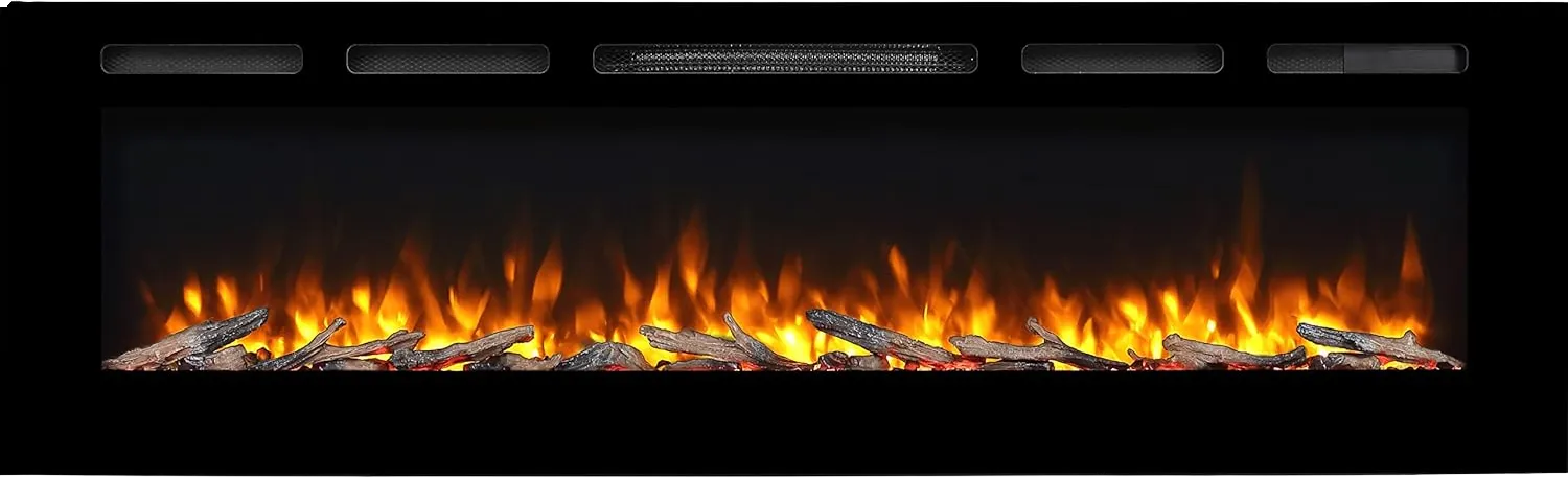PuraFlame Alice Electric Fireplace 68" Recessed with Heater 1500W New