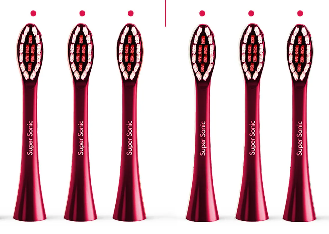 Replacement Toothbrush Brush Heads for Wagner & Stern and Wagner Switzerland toothbrushes.Whiten  Edition, WT8800 Series and Duette series only. (Burgundy)