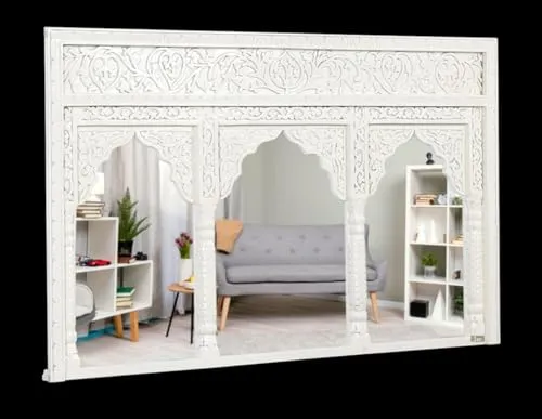 RFE Wooden Wall Mirror with Wooden Frame for Decor, DIY Frameless Style, Home Accent