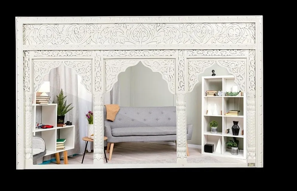 RFE Wooden Wall Mirror with Wooden Frame for Decor, DIY Frameless Style, Home Accent