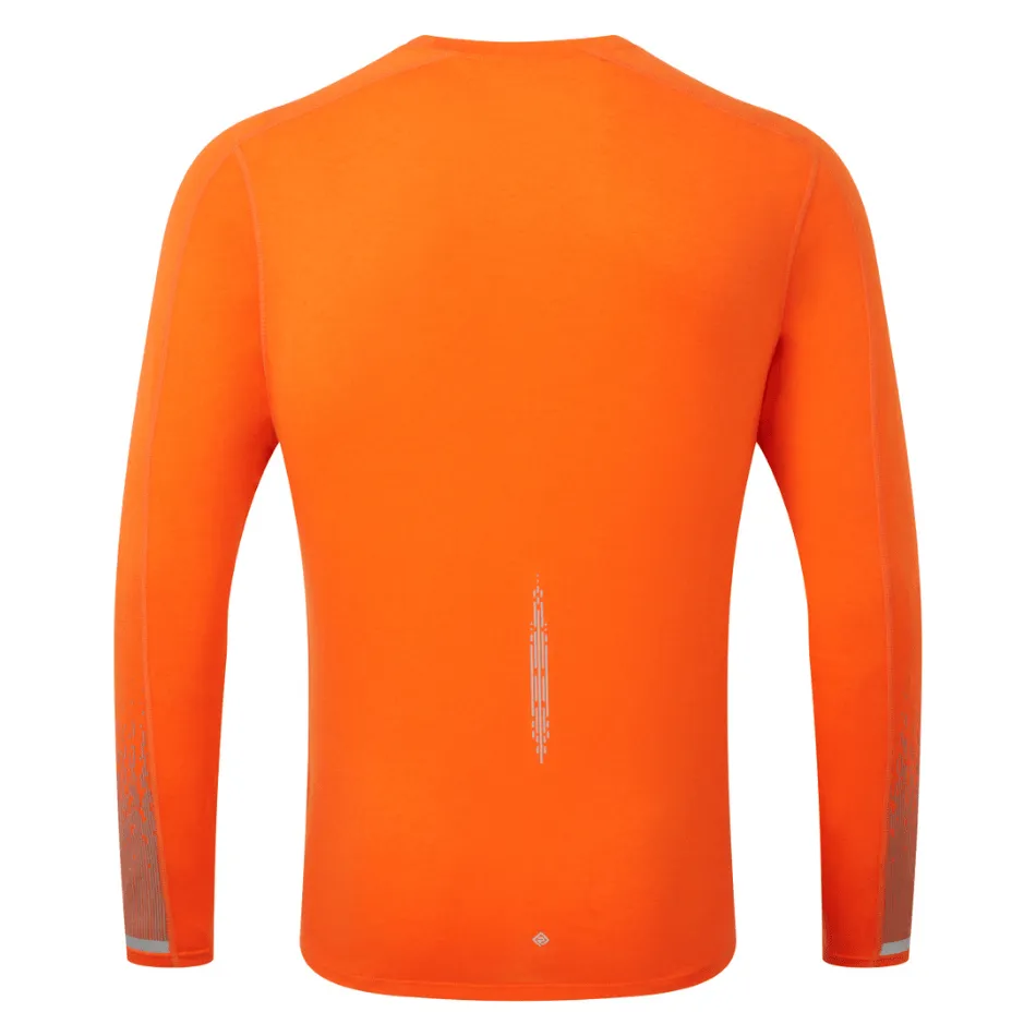 Ronhill Men's Tech Reflect Long Sleeved Tee in Cardinal Orange/Reflect AW24
