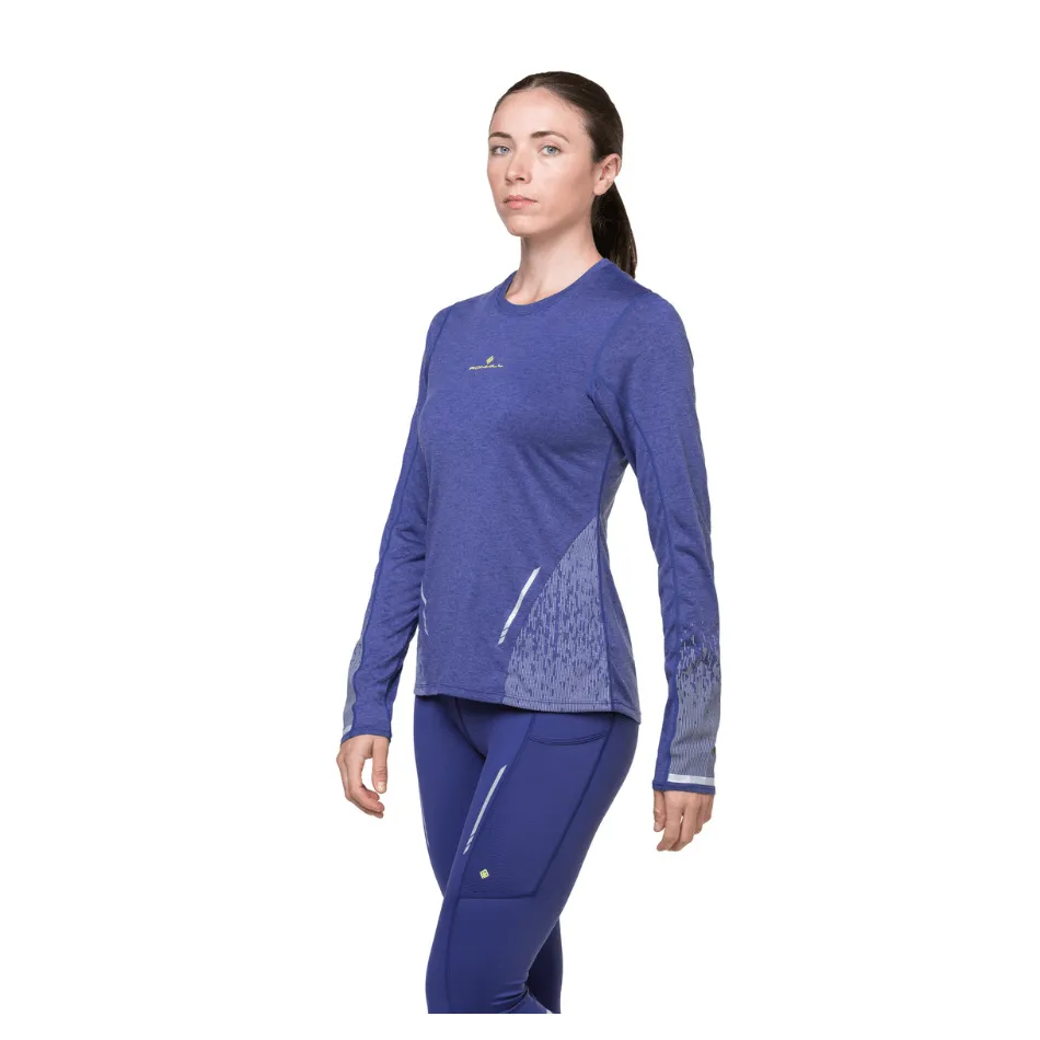 Ronhill Women's Tech Reflect Long Sleeve Tee in Deep Ocean/Reflect AW24