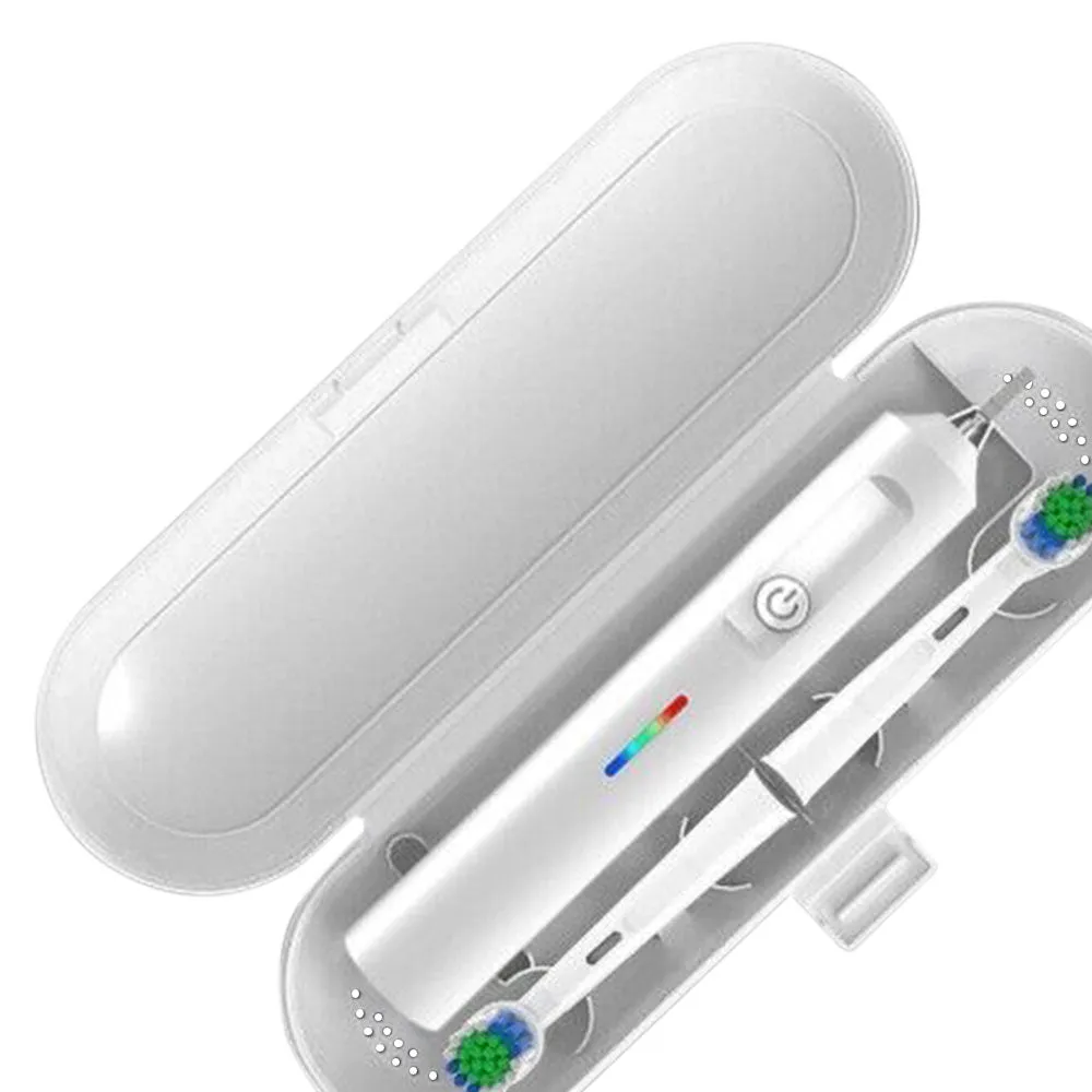 Rotary Electric Toothbrush 3 Modes Ultrasonic Toothbrush with Travel Case and 2 Replacement Brush Heads White