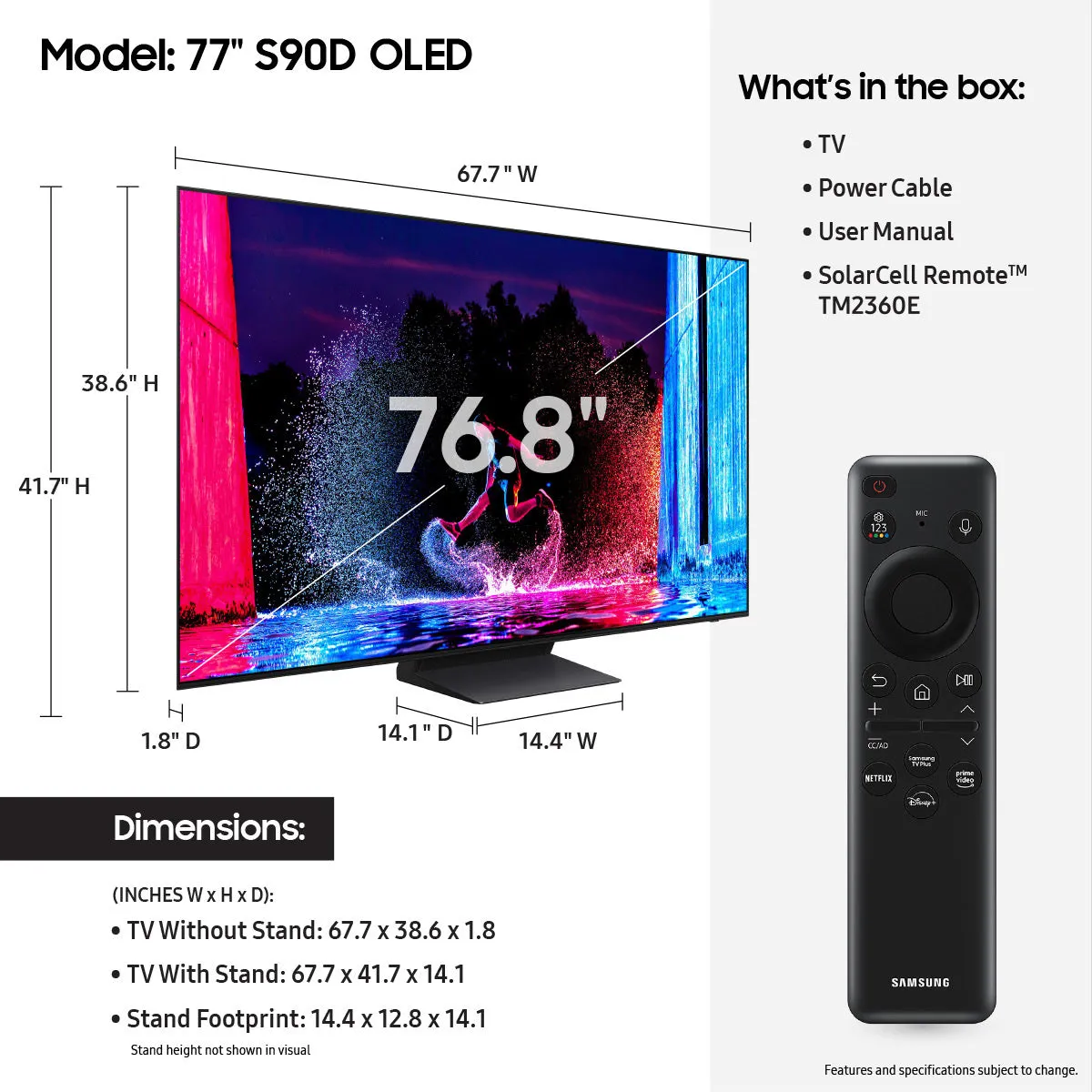 Samsung S90D 77" 4K OLED Smart TV (2024)