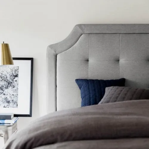 Scooped Square Tufted Upholstered Headboard