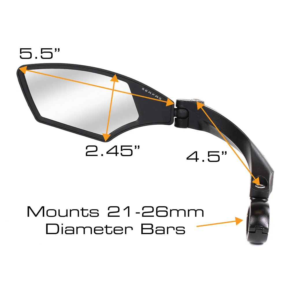 Serfas Mirror Bar Mount - Glass Lens MR-4