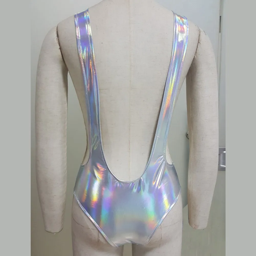 Sexy Holographic Shorts With Strips