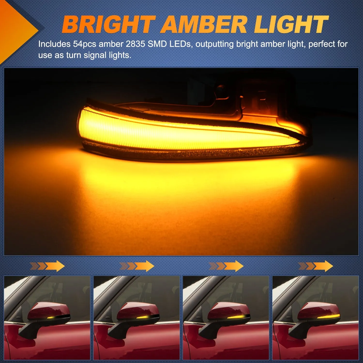 Side Mirror Marker Light for 2016-2023 Toyota Tacoma 2019-2023 RAV4 XA50 2020-2023Highlander XU70