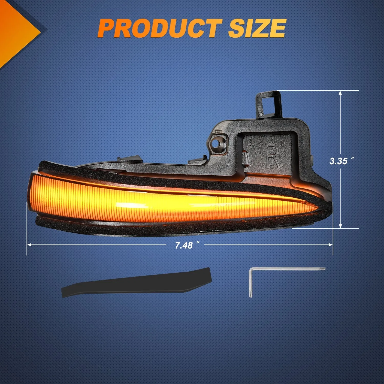 Side Mirror Marker Light for 2016-2023 Toyota Tacoma 2019-2023 RAV4 XA50 2020-2023Highlander XU70