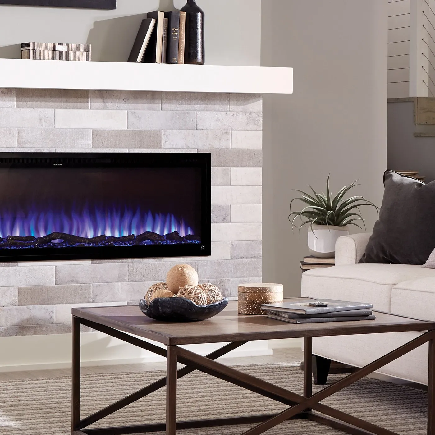 Sideline Elite 100 Inch Recessed Smart Electric Fireplace 80044