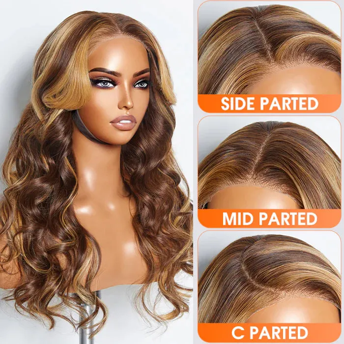 SMALL HEAD FRIENDLY LACE WIG - 24 Inches 5"x5" Body Wavy Wear & Go Glueless #4/27 Lace Closure Wig-100% Human Hair