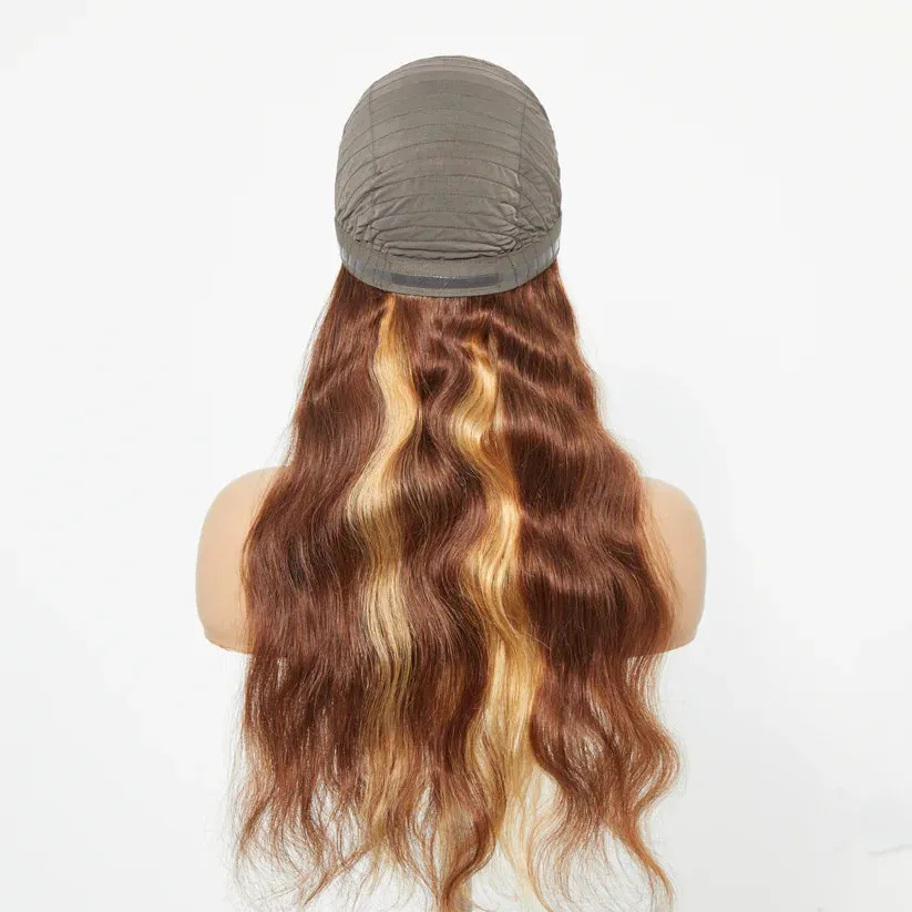 SMALL HEAD FRIENDLY LACE WIG - 24 Inches 5"x5" Body Wavy Wear & Go Glueless #4/27 Lace Closure Wig-100% Human Hair