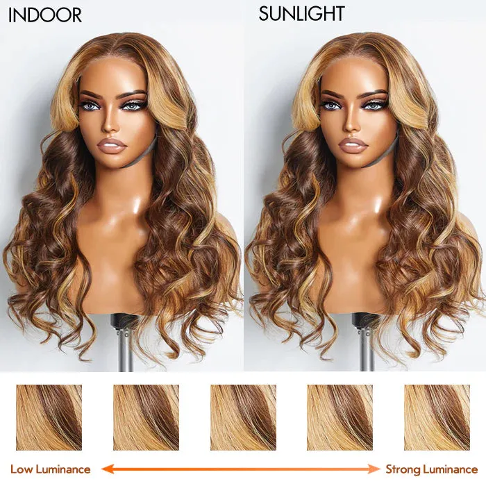 SMALL HEAD FRIENDLY LACE WIG - 24 Inches 5"x5" Body Wavy Wear & Go Glueless #4/27 Lace Closure Wig-100% Human Hair