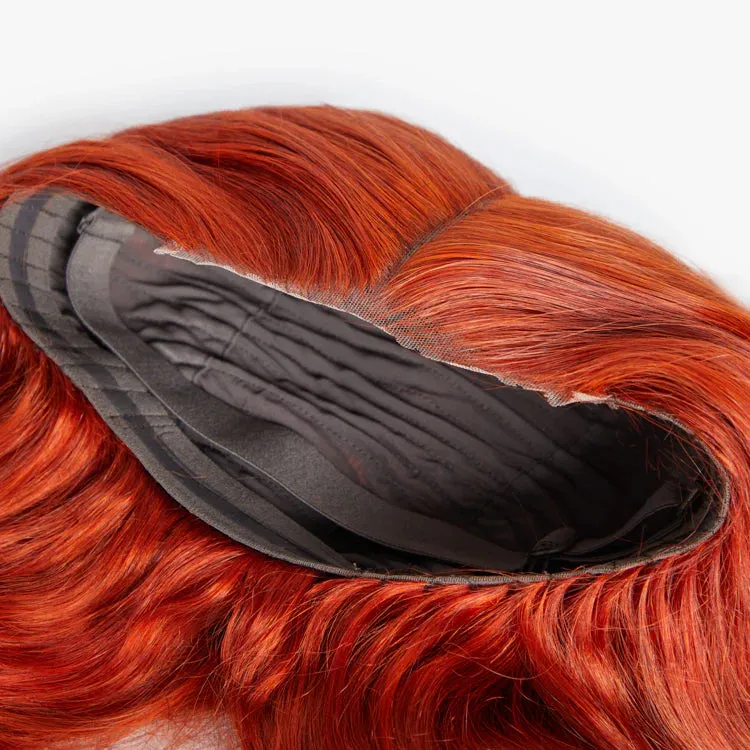 SMALL HEAD FRIENDLY LACE WIG - 24 Inches 5"x5" Body Wavy Wear & Go Glueless #Orange Lace Closure Wig-100% Human Hair