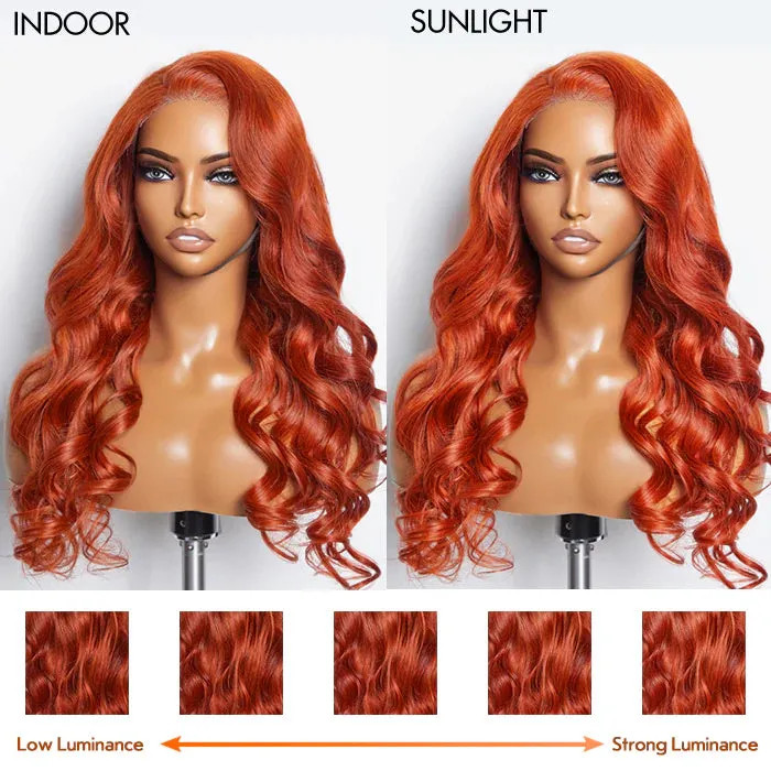 SMALL HEAD FRIENDLY LACE WIG - 24 Inches 5"x5" Body Wavy Wear & Go Glueless #Orange Lace Closure Wig-100% Human Hair