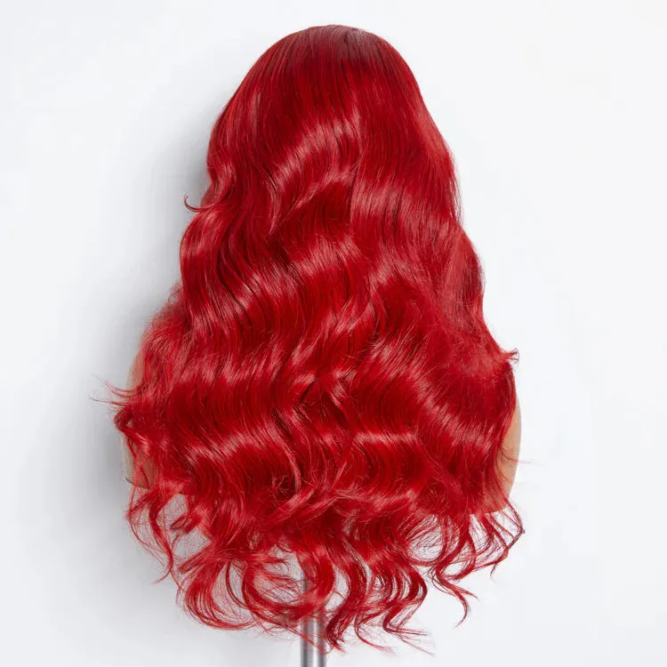 SMALL HEAD FRIENDLY LACE WIG - 24 Inches 5"x5" Body Wavy Wear & Go Glueless #Red Lace Closure Wig-100% Human Hair